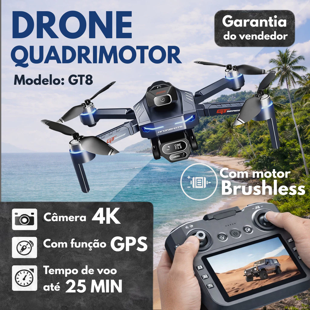 Drone GT8 câmera 4k 2026